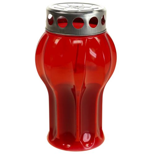 Floristik24 Velas de sepultura luces de luto rojas luces conmemorativas Ø10cm H18cm 4pcs