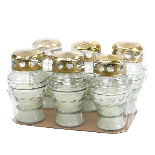 Floristik24 vela cementerio white H13cm 6pcs