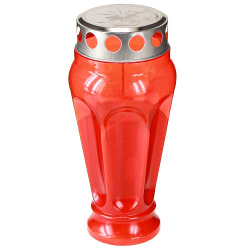 Velas para tumba rojas, duración de combustión 18 h, Ø9 cm, alto 19 cm, 4 unidades