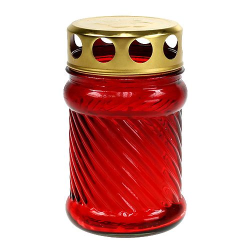 Sepulcro vidrio claro rojo Ø6cm H10.5cm 1 pieza