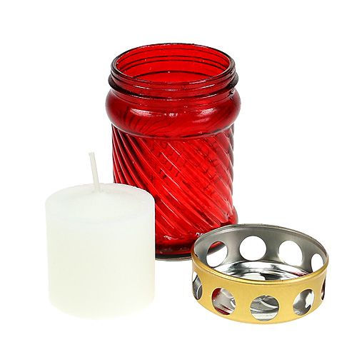 Artículo Lámpara de tumba de cristal rojo Ø6cm H10,5cm 1 pieza