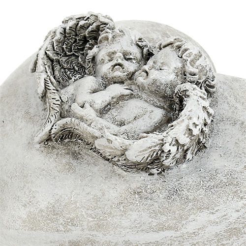 Floristik24 Decoración tumba corazones con ángel 9cm 3 piezas