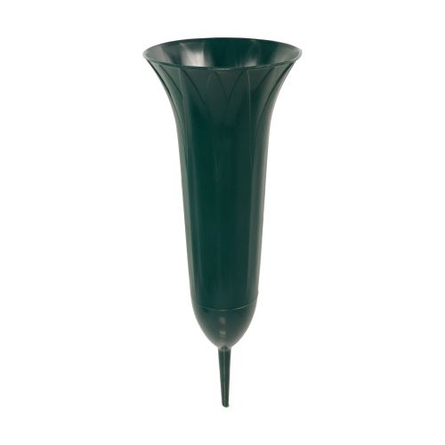 Floristik24 Jarrón para tumba verde oscuro 36cm 5ud