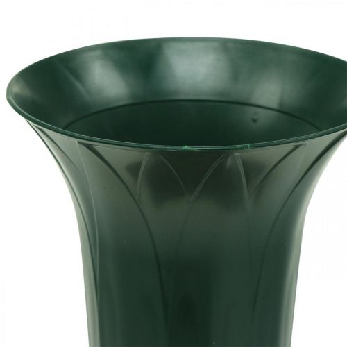 Artículo Jarrones para tumbas Decoración de tumbas de plástico Verde oscuro H31cm 5pcs