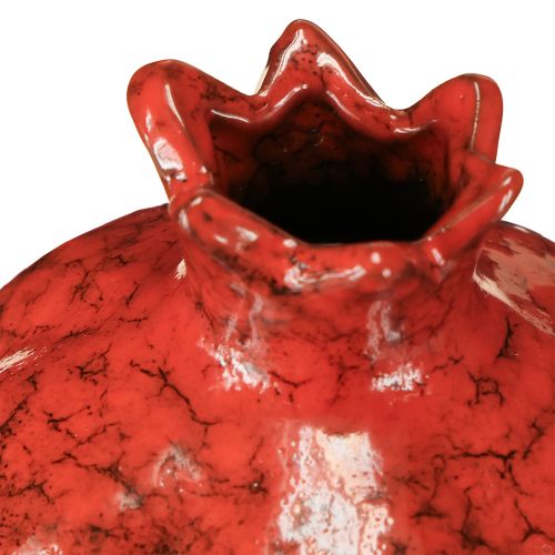 Artículo Jarrón decorativo de granada de cerámica marrón rojizo Ø10,5cm H12cm