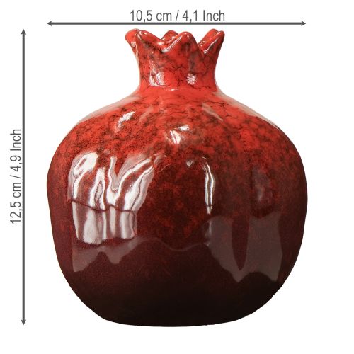 Artículo Jarrón decorativo de granada de cerámica marrón rojizo Ø10,5cm H12cm
