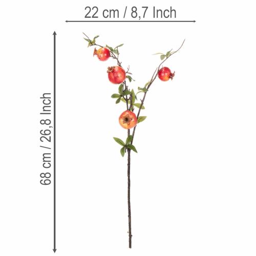 Rama artificial de granada como adorno frutal para mesa, 68 cm. | Floristik24.es