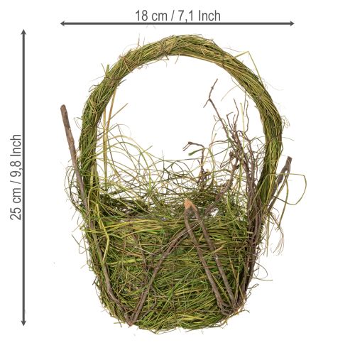 Artículo Cesta de Pascua, diseño natural, cesta de mano para decoración festiva del hogar, 25 cm
