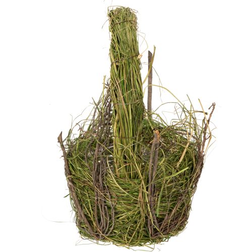 Artículo Cesta de Pascua, diseño natural, cesta de mano para decoración festiva del hogar, 25 cm