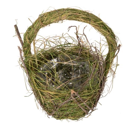 Artículo Cesta de Pascua, diseño natural, cesta de mano para decoración festiva del hogar, 25 cm