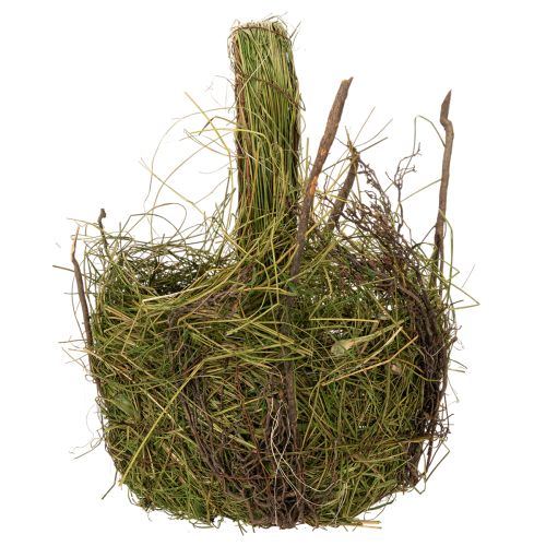 Artículo Cesta decorativa, tejido de hierba, cesta de decoración de Pascua natural, cesta de regalo, 29 cm