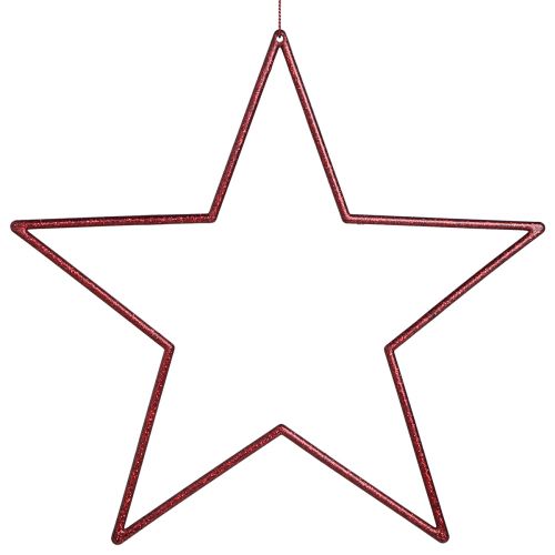 Artículo Estrellas decorativas grandes rojas para colgar estrellas con purpurina 24cm 6uds
