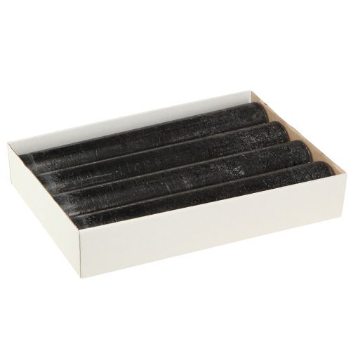 Artículo Velas grandes Velas de palo negras 50mm x 300mm 4 piezas