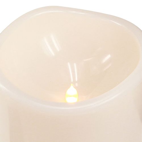 Artículo Vela LED grande con temporizador Para exterior blanco cálido Ø12,5cm H20cm 2uds