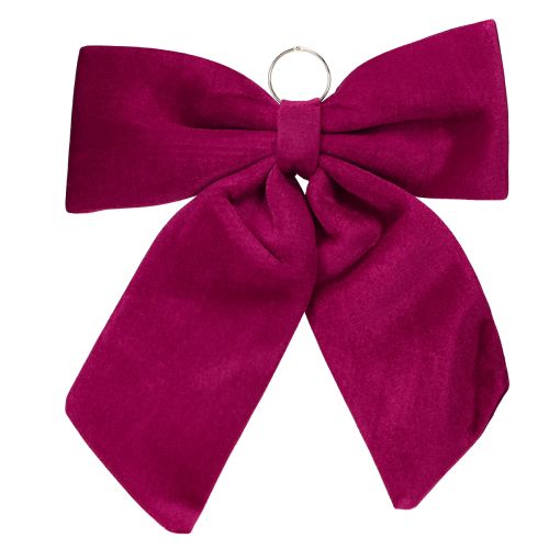 Lazo navideño grande de terciopelo rojo para exterior (48 x 52 cm)