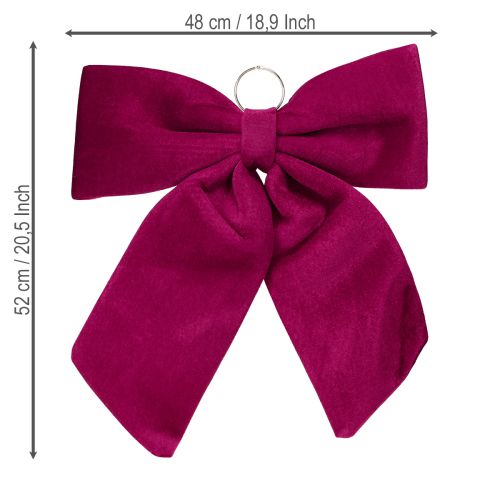 Artículo Lazo navideño grande de terciopelo rojo para exterior (48 x 52 cm)