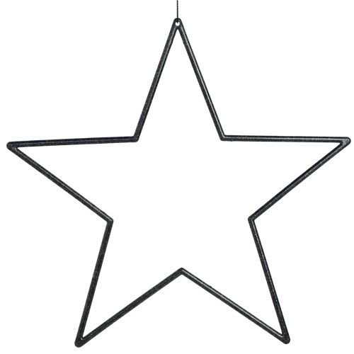 Artículo Estrellas grandes para colgar estrellas brillo negro Ø24cm 6 piezas