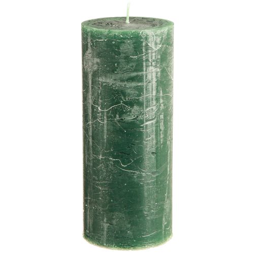 Artículo Velas grandes verde verde oscuro 85x200mm 2 piezas