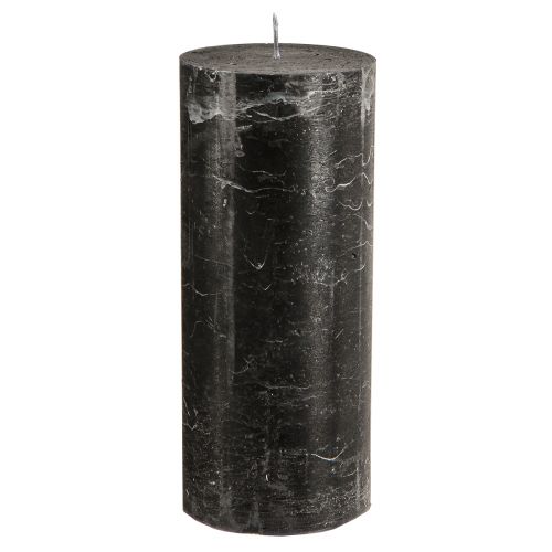 Artículo Velas grandes aspecto mármol negro 85x200mm 2 piezas