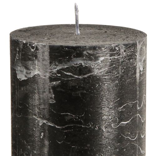 Artículo Velas grandes aspecto mármol negro 85x200mm 2 piezas