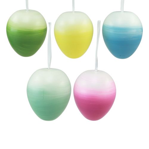 Floristik24 Huevos de Pascua grandes huevos de plástico colgantes colores pastel 15cm 5 piezas