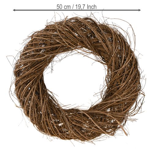 Artículo Gran corona decorativa de olmo natural de ramas Ø50cm