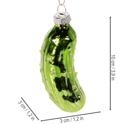 Pepino navideño de cristal, adorno para árbol de Navidad para colgar, 7 cm, 4 piezas | Floristik24.es