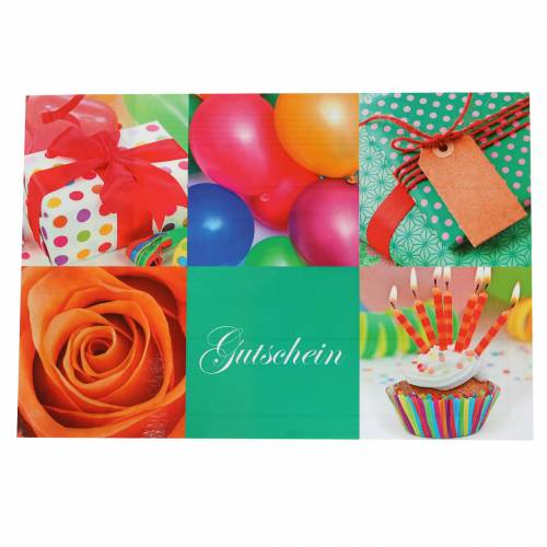 Vale de cumpleaños con sobre 5 piezas