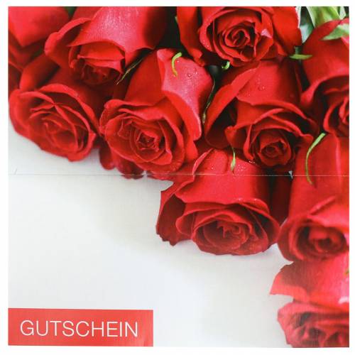 Artículo Tarjeta vale rosas rojas + sobre 1ud