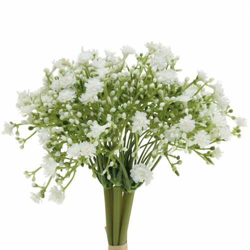 Artículo Gypsophila gypsophila artificial en manojo blanco Al. 28 cm 6 piezas