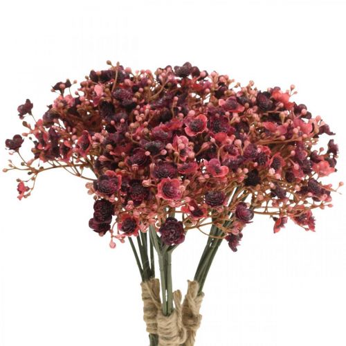 Floristik24 Gypsophila flores artificiales rojas otoño 29,5cm 18uds