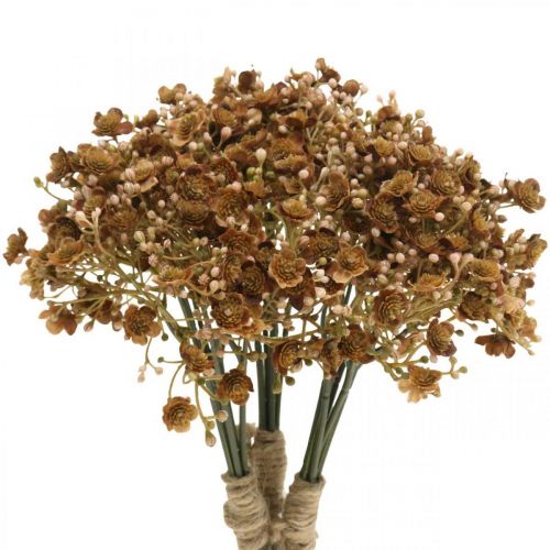 Gypsophila marrón artificial para ramo de otoño 29,5cm 18p
