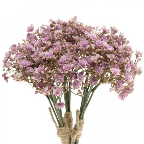 Floristik24 Gypsophila violeta artificial decoración de otoño 29,5cm 18uds