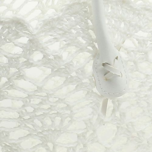 Floristik24 Bolso de ganchillo blanco 48cm x 30cm x 27cm
