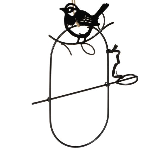 Floristik24 Decoración colgante de metal para pájaros, comedero negro, 18 x 22,5 cm, 3 piezas