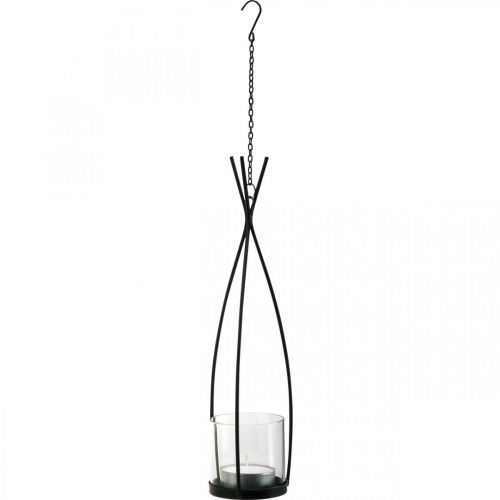 Artículo Farol para colgar decoración colgante balcón negro Ø8cm H40cm