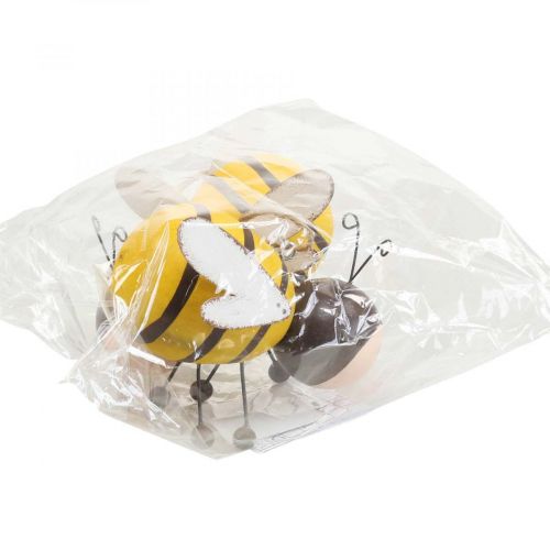 Floristik24 Decoración colgante decoración de abejas percha decorativa madera metal 9,5 cm 2 piezas