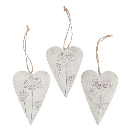 Decoración colgante corazones decorativos decoración vintage metal 11x7,5cm 3ud