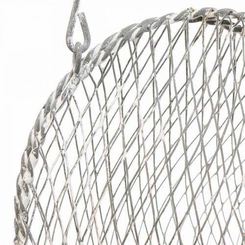 Decoración colgante corazón de alambre, portavelas para colgar 29×27,5cm