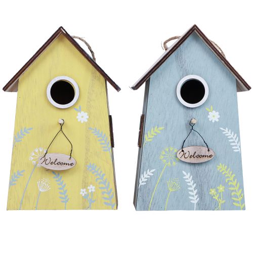 Floristik24 Decoración colgante decoración de primavera decoración de pajarera madera 19,5 cm 2 piezas