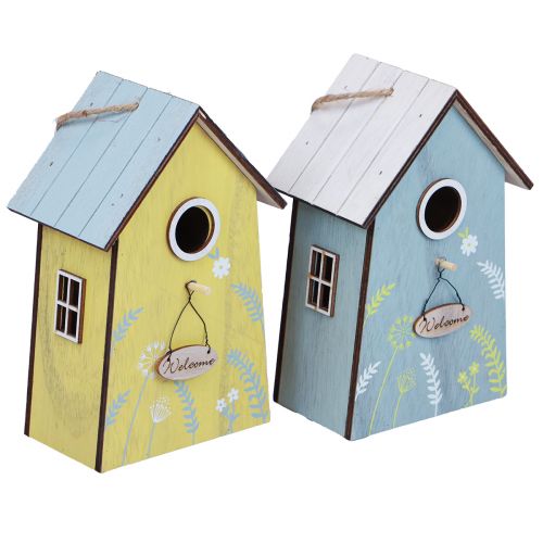 Artículo Decoración colgante decoración de primavera decoración de pajarera madera 19,5 cm 2 piezas