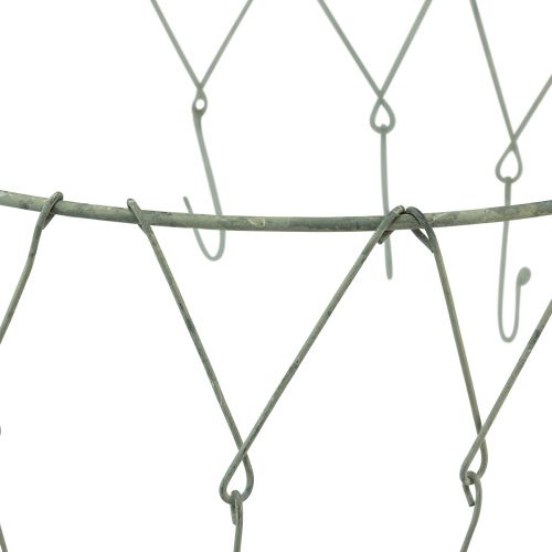 Floristik24 Decoración colgante anillo decorativo de metal con 12 ganchos gris Ø38cm H14cm