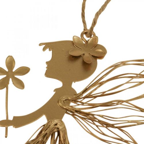 Decoración colgante hada duende de metal decoración de primavera 17,5×2×12,5cm 4pcs