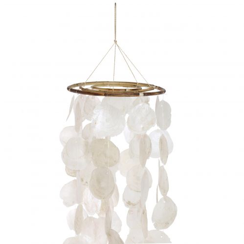 Floristik24 Decoración colgante conchas decoración campana de viento Capiz Ø29cm 185cm