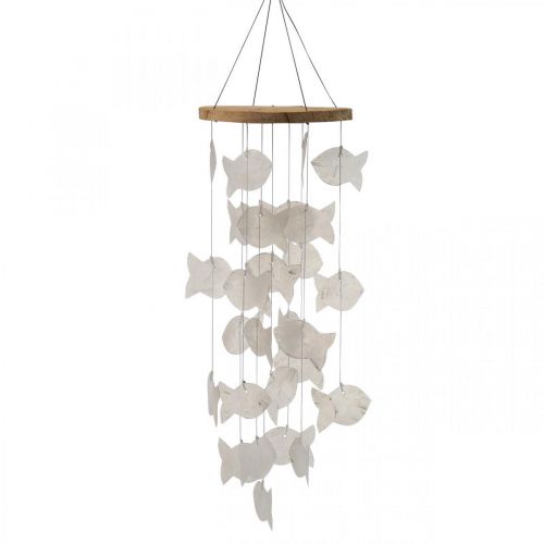 Floristik24 Decoración colgante conchas Capiz carillón de viento jardín Ø12cm L49cm