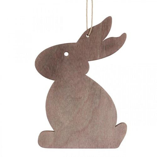 Floristik24 Decoración colgante de Pascua, madera de conejito de Pascua, colgante de Pascua 12cm 12 piezas