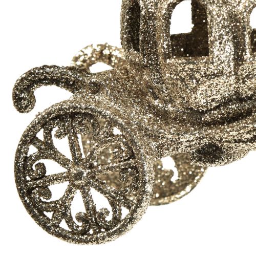Floristik24 Decoración colgante carruaje navideño con purpurina 11x5x8,5cm