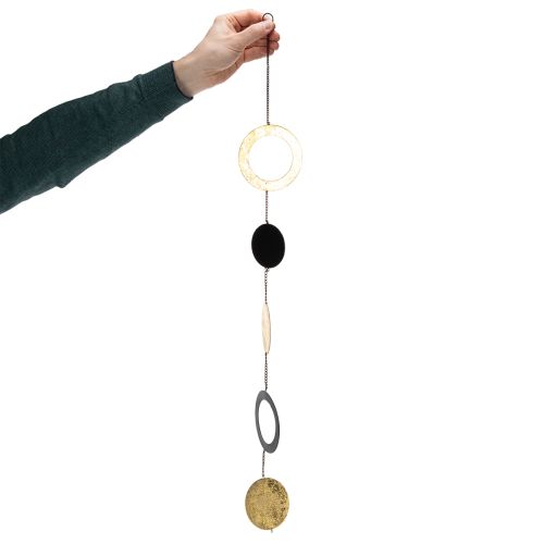 Artículo Decoración de ventana colgante con círculos y discos, moderna para cualquier diseño de habitación, 80 cm