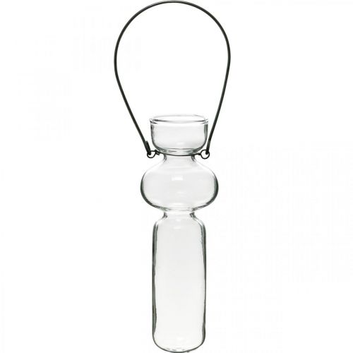 Floristik24 Mini jarrones de cristal para colgar decoración de cristal con colgador de alambre H14cm 4pcs