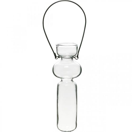 Artículo Mini jarrones de cristal para colgar decoración de cristal con colgador de alambre H14cm 4pcs